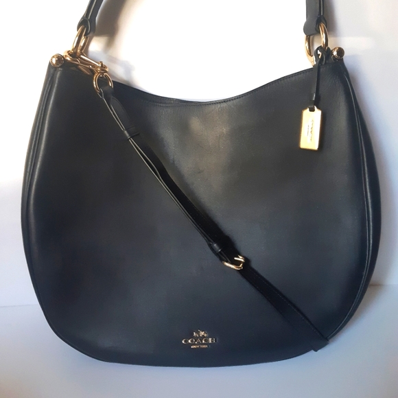 Coach blue/black Nomad hobo leather bag - Picture 2 of 16